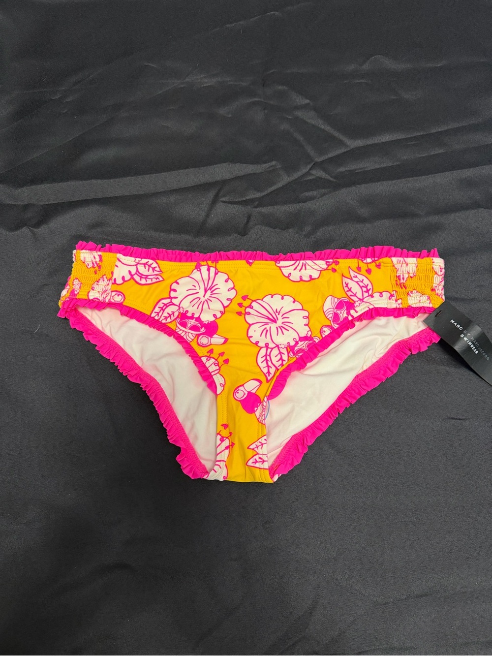 Marc by Marc Jacobs Pink and Yellow Tropical Floral Swimsuit Bottom Size XL